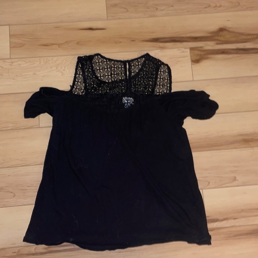 Old navy black cold shoulder lace top